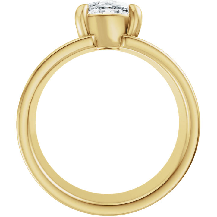 14K White Gold 7x5 mm Elongated Cushion Engagement Ring. 689673:601:P