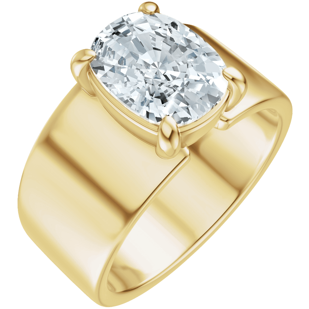 14K White Gold 7x5 mm Elongated Cushion Engagement Ring. 689673:601:P