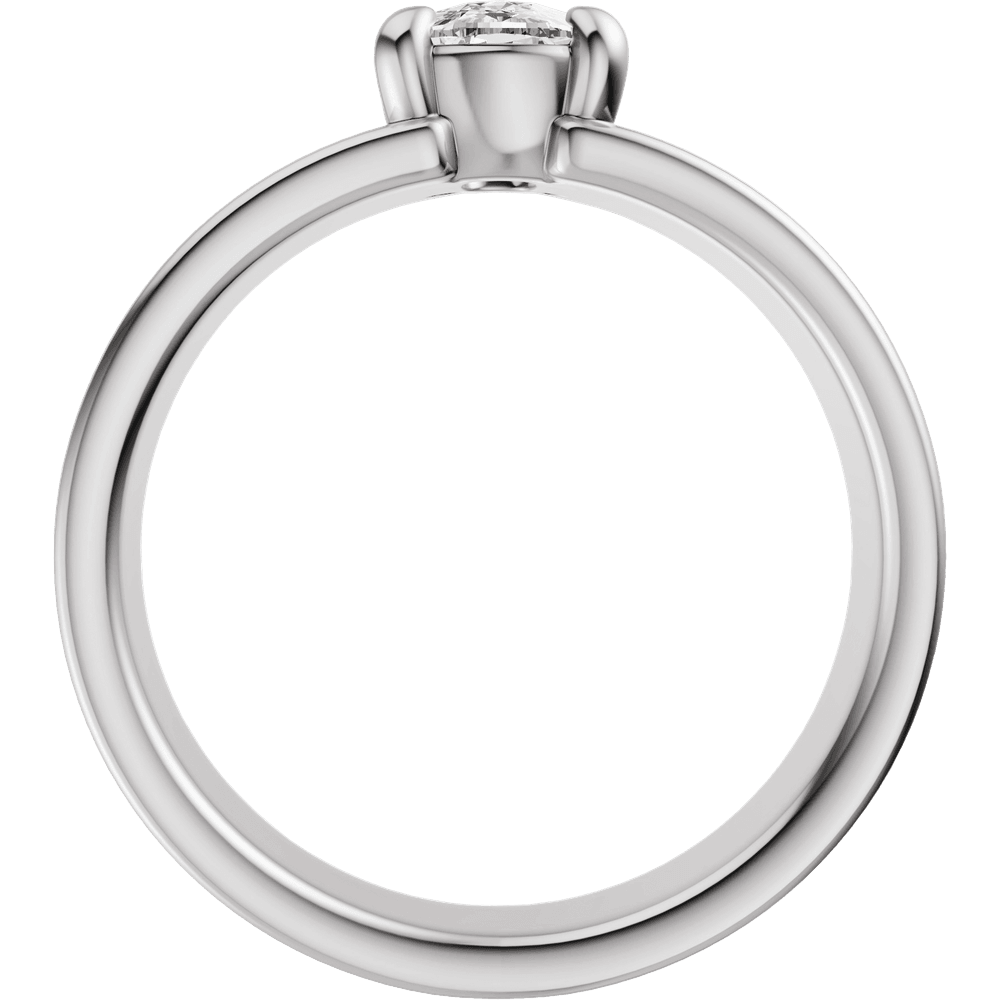 14K White Gold 7x5 mm Elongated Cushion Engagement Ring. 689673:601:P