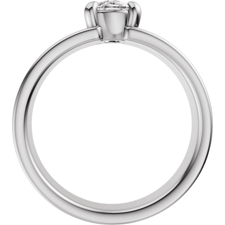 14K White Gold 7x5 mm Elongated Cushion Engagement Ring. 689673:601:P