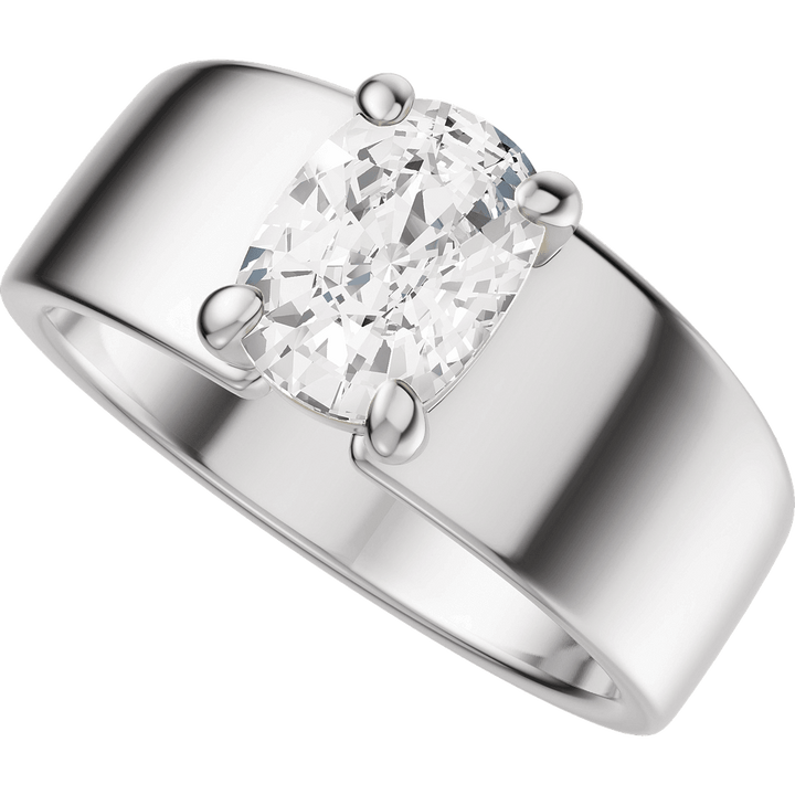 14K White Gold 7x5 mm Elongated Cushion Engagement Ring. 689673:601:P