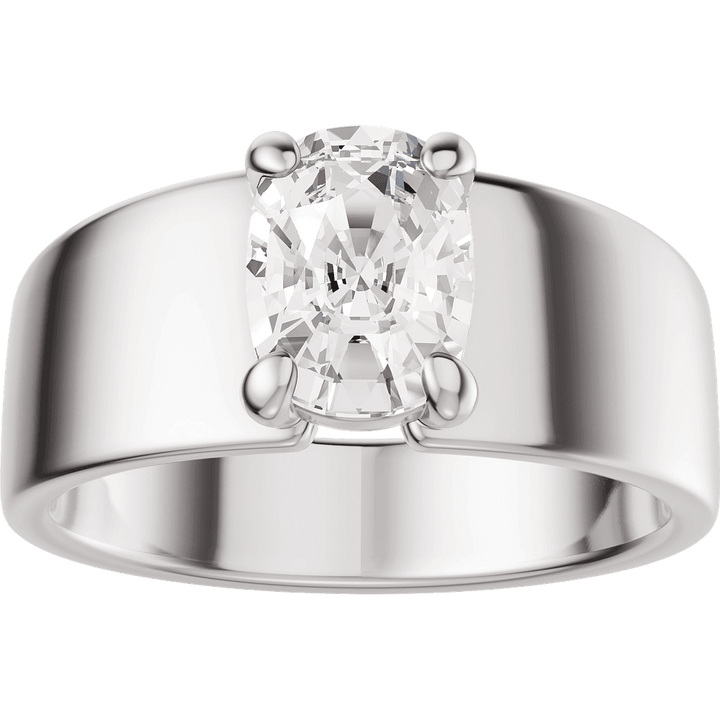14K White Gold 7x5 mm Elongated Cushion Engagement Ring. 689673:601:P