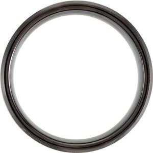 Black & Blue PVD Tungsten 8 mm Beveled-Edge Grooved Comfort-Fit Men's Band. TAR52157:607:P