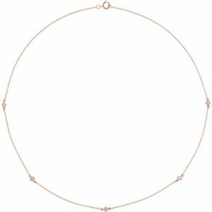 14K Rose Gold 1/4 CTW Diamond 5-Station 20" Necklace. 653622:620:P