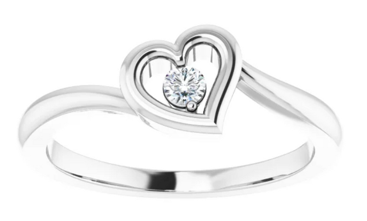 Sterling Silver .06 CTW Diamond Heart Ring. 69848:LG700:P