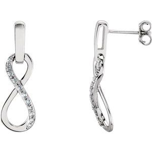 14K White Gold 1/10 CTW Diamond Infinity-Inspired Earrings
