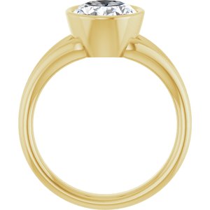 14K Yellow Gold 10x8 mm Oval Bezel-Set Solitaire Engagement Ring. 122340:944:P