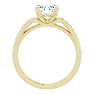 14K Yellow Gold 8x6 mm Oval Accented Engagement Ring. 122235:807:P