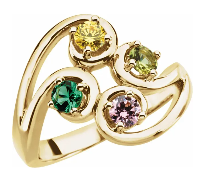 14K Yellow Gold 4-Stone Family Ring 71471:122:P