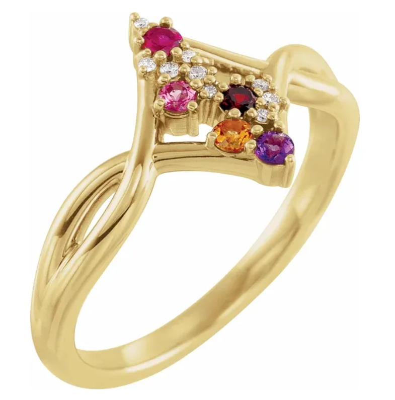 14K Yellow Gold 5-Stone .03 CTW Diamond Family Ring 72134:123:P