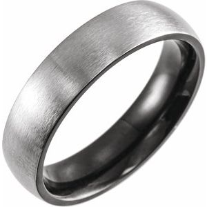 Black PVD Titanium 6 mm Comfort-Fit Half Round Men's Band. T52195:606:P