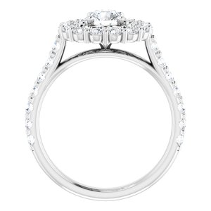 14K White Gold 5.2 mm Round Halo-Style Accented Engagement Ring. 122618:150:P