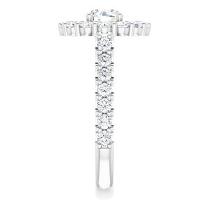 14K White Gold 5.2 mm Round Halo-Style Accented Engagement Ring. 122618:150:P