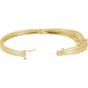 14K Yellow Gold Hinged Bangle Bracelet