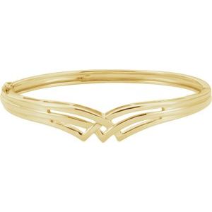 14K Yellow Gold Hinged Bangle Bracelet