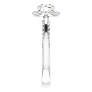 14K White Gold 5.8 mm Round 1/3 CTW Diamond Halo-Style Accented Engagement Ring. 122689:6000:P