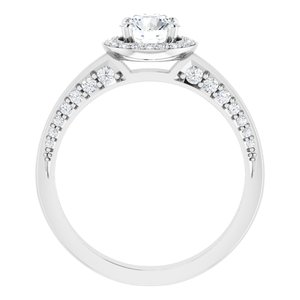 14K White Gold 5.8 mm Round 1/3 CTW Diamond Halo-Style Accented Engagement Ring. 122689:6000:P