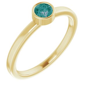 14K Yellow Gold 4 mm Lab-Grown Alexandrite Ring. 71806:6019:P