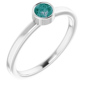 14K White Gold 4 mm Lab-Grown Alexandrite Ring. 71806:6036:P