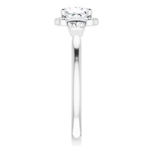 14K White Gold 5x5 mm Square 1/3 CTW Diamond Halo-Style Engagement Ring. 122780:600:P