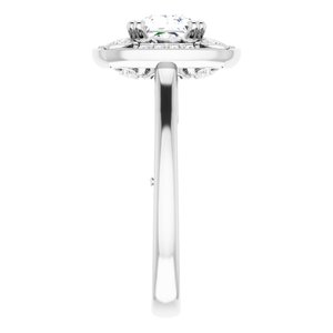 14K White Gold 5.5 mm Square.08 CTW Diamond Halo-Style Engagement Ring. 122492:601:P