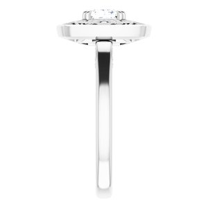 14K White Gold 5.5x5.5 mm Square 1/6 CTW Diamond Halo-Style Engagement Ring. 122507:600:P
