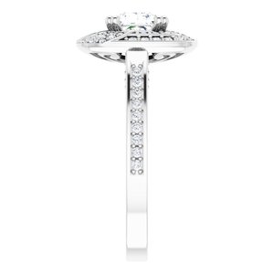 14K White Gold 5.5 mm Round 3/8 CTW Diamond Halo-Style Accented Engagement Ring. 122481:600:P