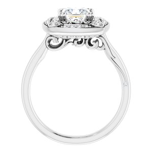 14K White Gold 5.5 mm Square.08 CTW Diamond Halo-Style Engagement Ring. 122492:601:P