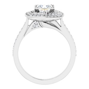 14K White Gold 5.5 mm Round 3/8 CTW Diamond Halo-Style Accented Engagement Ring. 122481:600:P