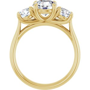 14K Yellow Gold Round 2 1/2 CTW Diamond Three-Stone Engagement Ring. 122105:LG60282:P