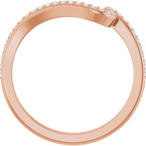 14K Rose Gold Diamond Contour Band. 122927:113:P