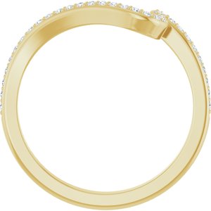 14K Yellow Gold Diamond Contour Band. 122927:112:P