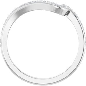 14K White Gold Diamond Contour Band. 122927:111:P
