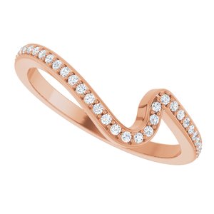 14K Rose Gold Diamond Contour Band. 122927:113:P