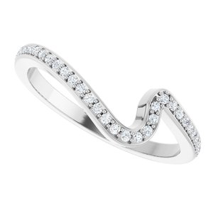 14K White Gold Diamond Contour Band. 122927:111:P