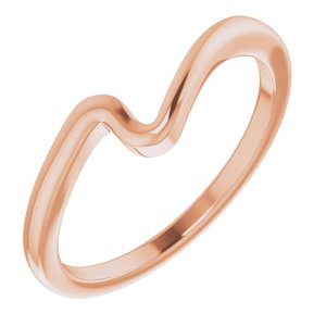 14K Rose Gold Contour Band for 4.4 mm Round Ring. 122928:110:P