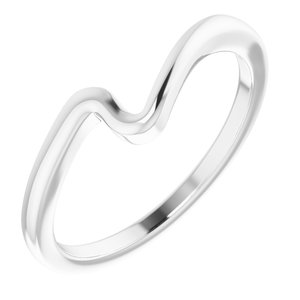 14K White Gold Contour Band for 4.4 mm Round Ring. 122928:602:P