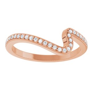 14K Rose Gold Diamond Contour Band. 122927:113:P