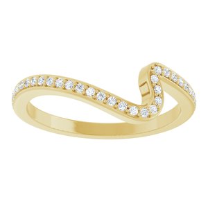 14K Yellow Gold Diamond Contour Band. 122927:112:P