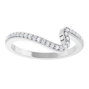 14K White Gold Diamond Contour Band. 122927:111:P