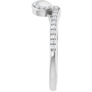 14K White Gold Diamond Contour Band. 122927:111:P