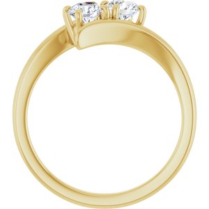 14K Yellow Gold 4.4 mm Round Two-Stone Engagement Ring. 122928:101:P