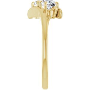 14K Yellow Gold 4.4 mm Round Two-Stone Engagement Ring. 122928:101:P