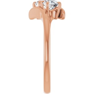 14K Rose Gold 4.4 mm Round Two-Stone Engagement Ring. 122928:102:P