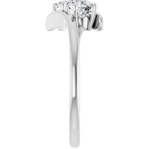 14K White Gold 4.4 mm Round Two-Stone Engagement Ring. 122928:600:P