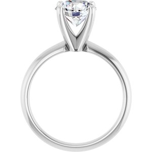 14K White Gold 7.3-7.7 mm Round Solitaire Engagement Ring. 185401:116:P