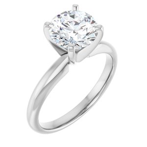 14K White Gold 7.3-7.7 mm Round Solitaire Engagement Ring. 185401:116:P
