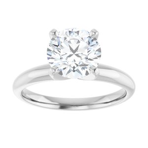 14K White Gold 7.3-7.7 mm Round Solitaire Engagement Ring. 185401:116:P