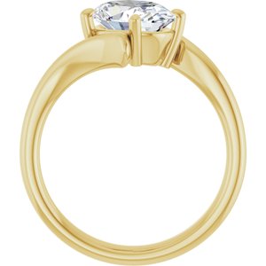 14K Yellow Gold 9x7 mm Oval Bypass Solitaire Engagement Ring. 122938:376:P