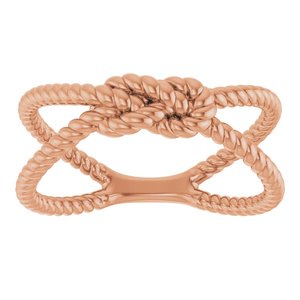 14K Rose Gold Rope Knot Ring
